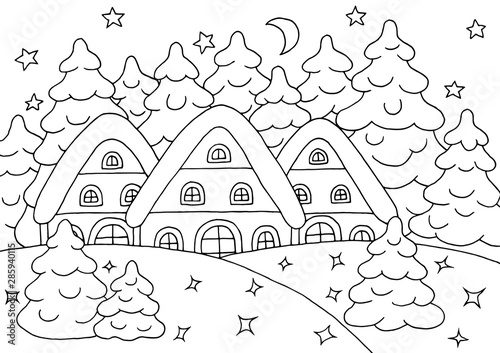 free adult coloring pages winter forest