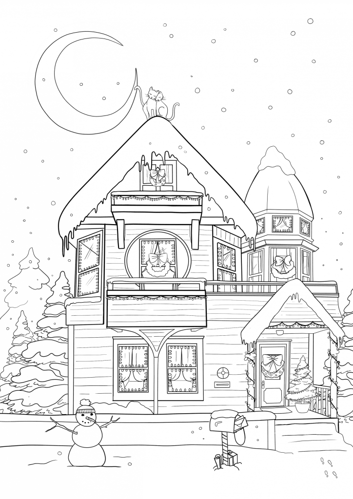 free-adult-coloring-pages-winter-mill-house