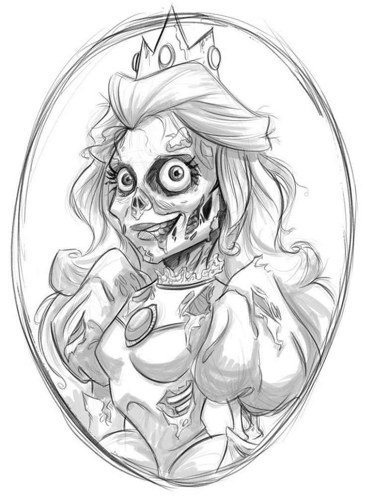 free adult disney princess zombie coloring pages