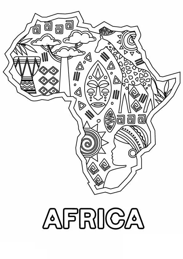 Africa Coloring Page Free