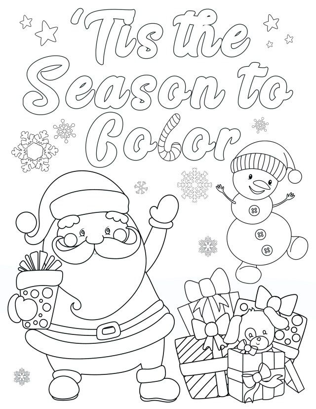 free coloring pages for winter holidays