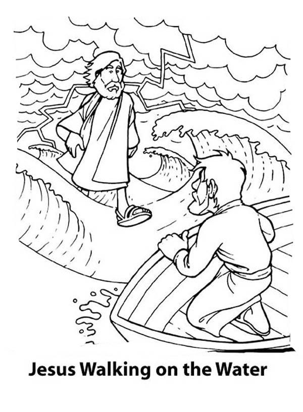free coloring pages jesus walking on water