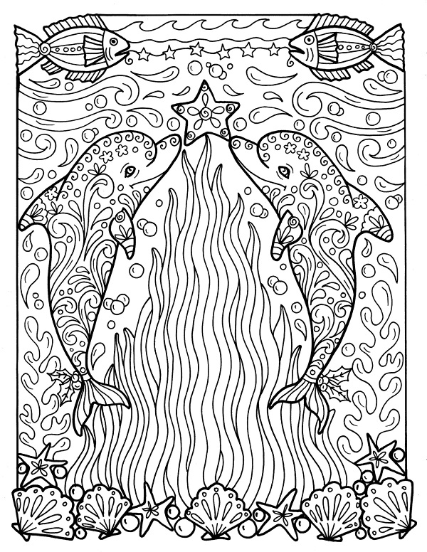 Free Coloring Pages of Dolphins