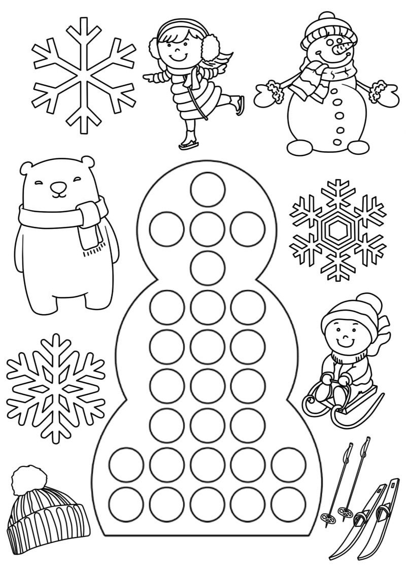 Free Coloring Pages on Winter