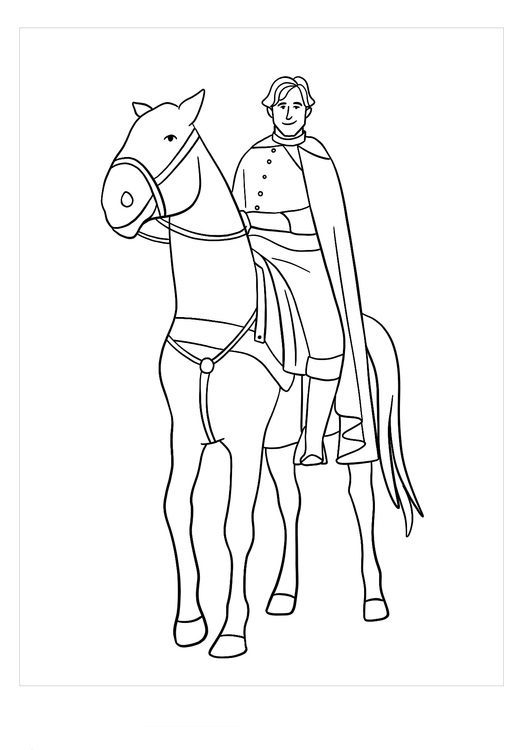 free coloring pages prince and horse
