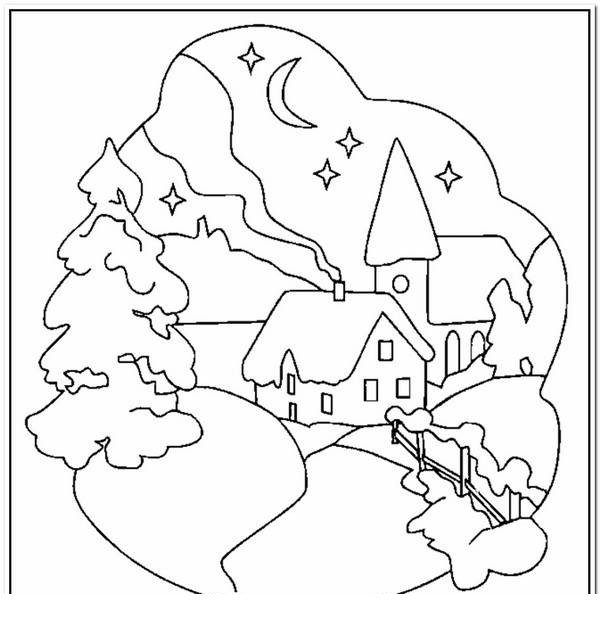free coloring pages winter scene