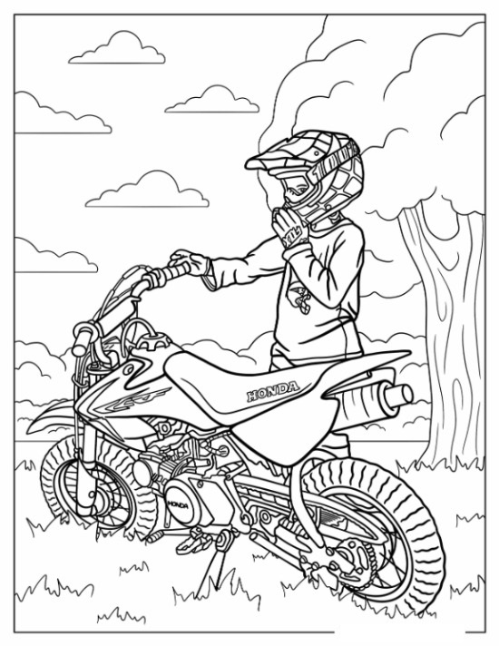 Free Dirt Bike Coloring Pages Printable