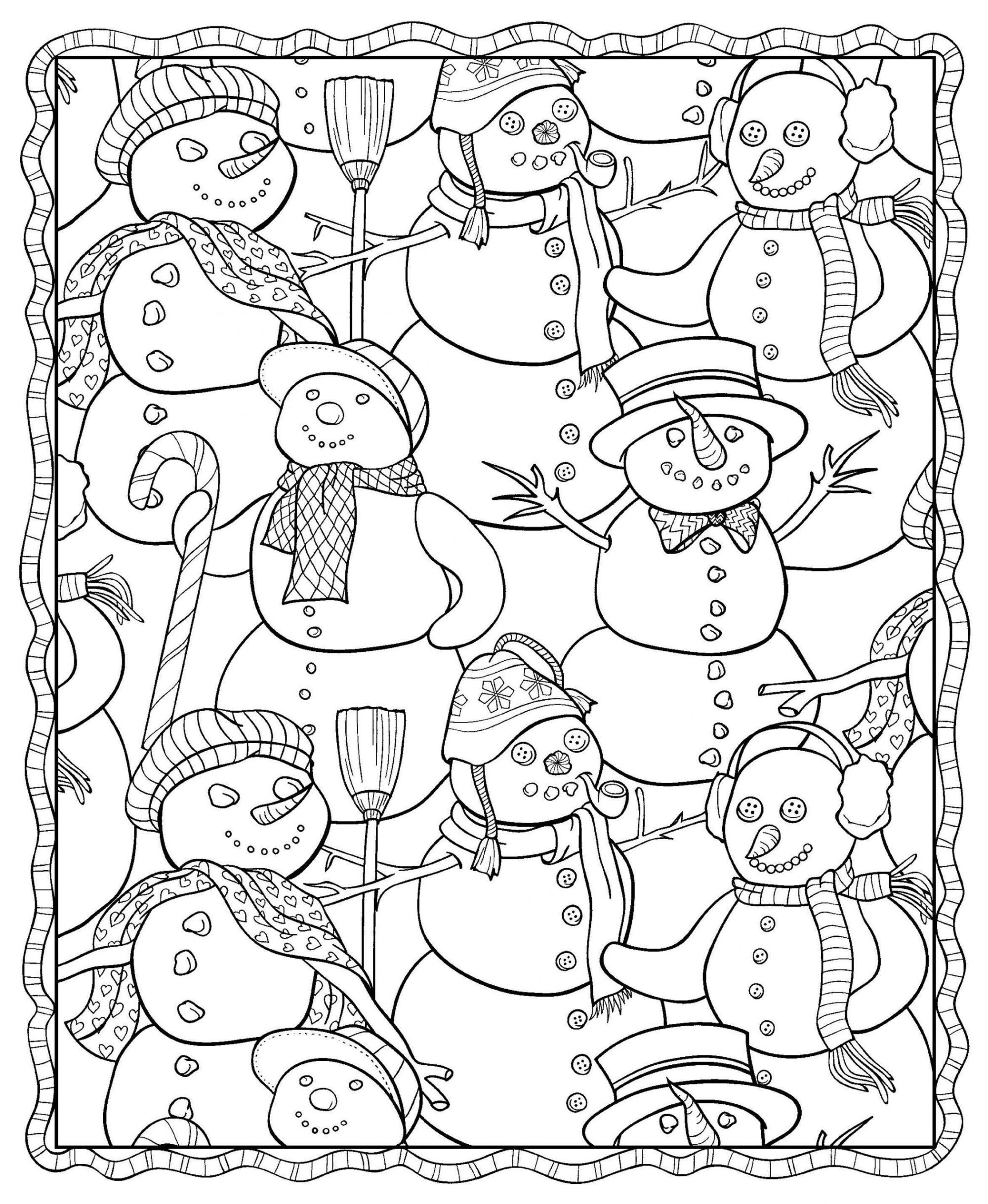free easy winter coloring pages for adults