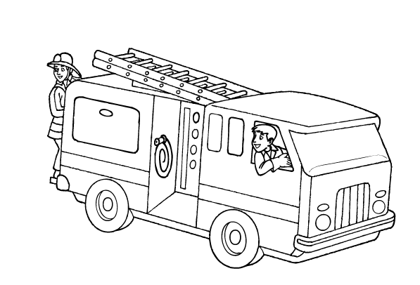 Free Fire Truck Coloring Page