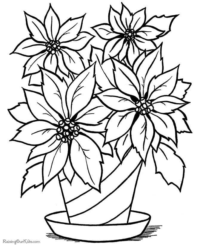 free flower coloring pages to print