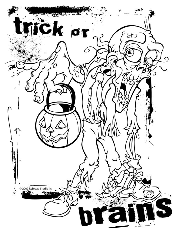 free full size zombie coloring pages