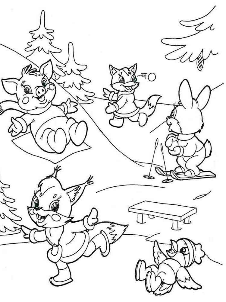 free kids winter coloring pages