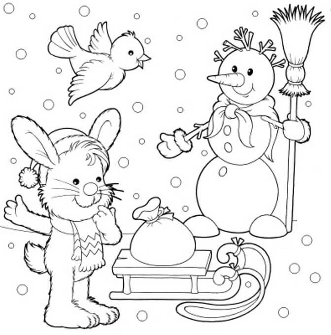 Free Preschool Coloring Pages Of Winter Animals