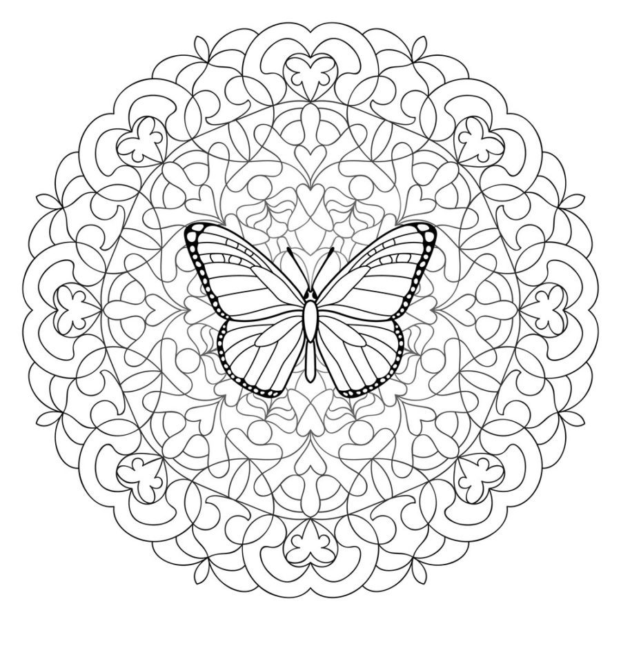 free printable butterfly mandala coloring pages