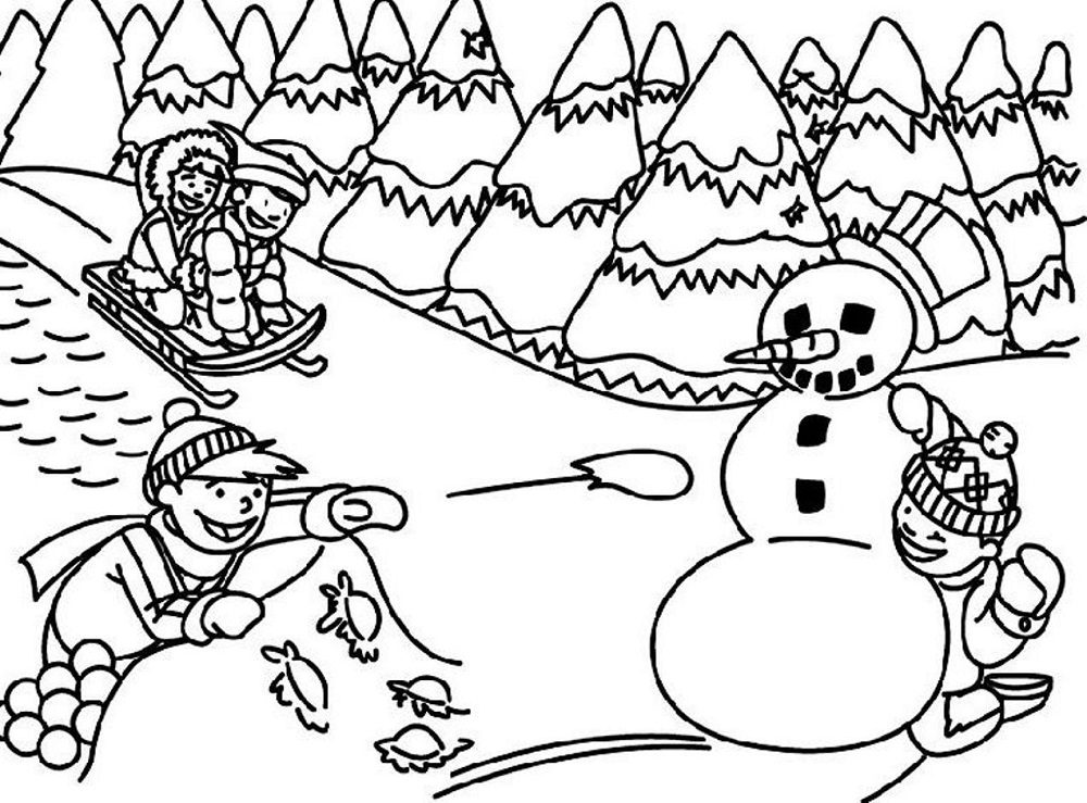 free printable coloring pages winter scenes