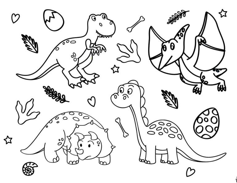 TRex Coloring Page &amp; coloring book.