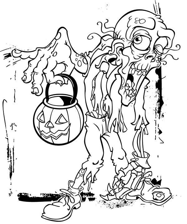 free printable halloween zombie coloring pages