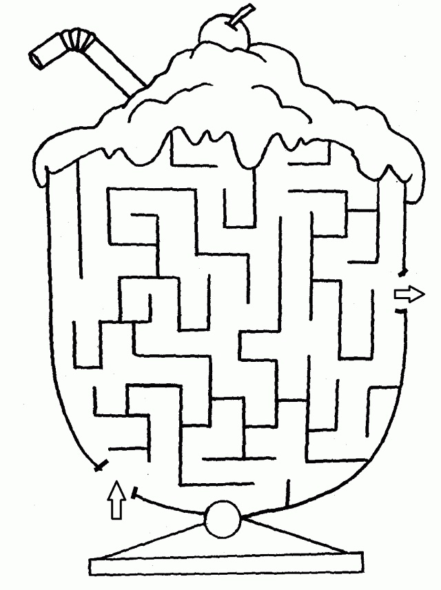 Free Printable Puzzle, Maze, Coloring Page for Ice Cream