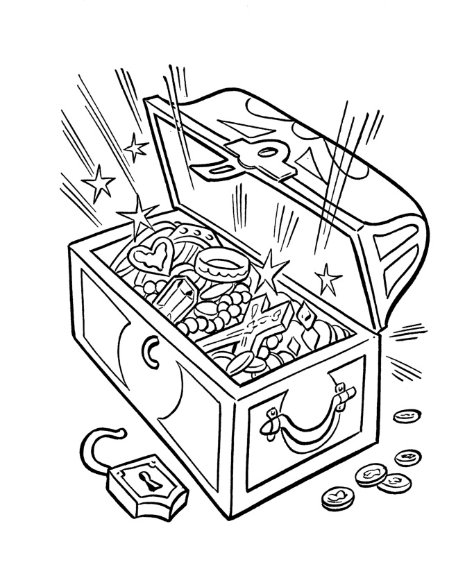 Free Printable Treasure Chest Coloring Pages