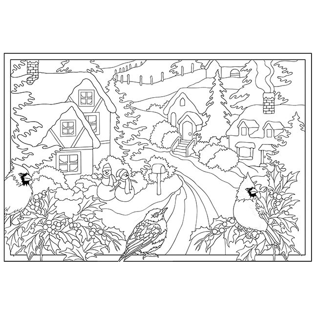 free printable winter coloring pages for adults