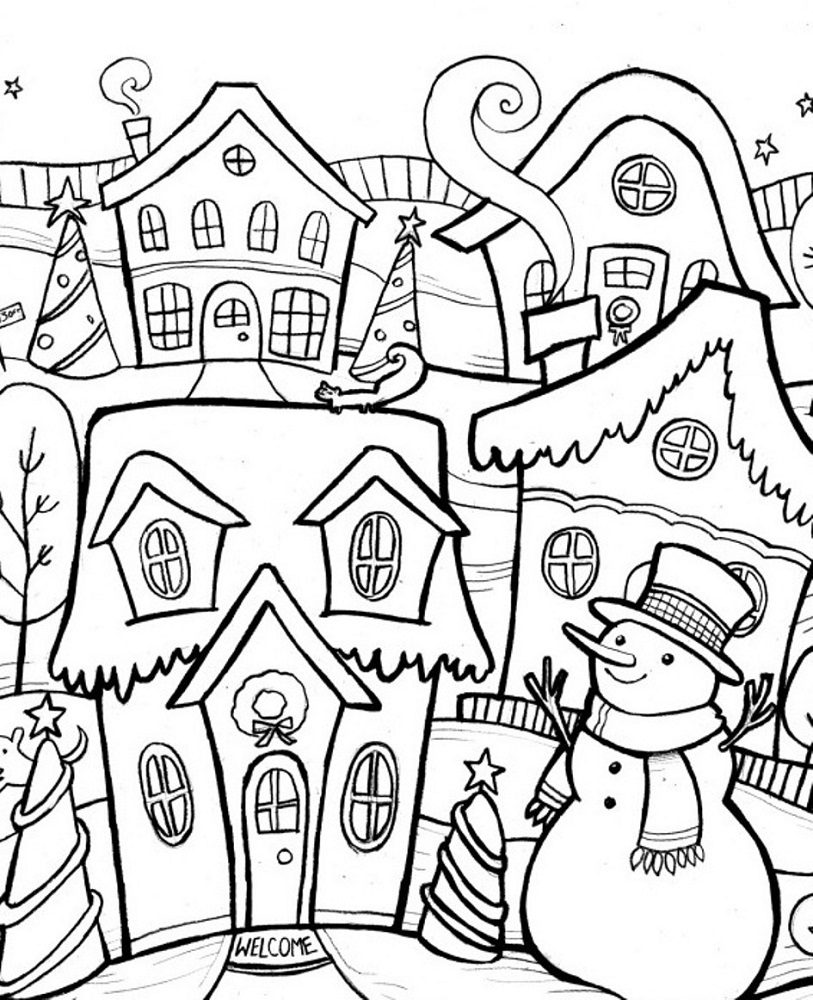 free printable winter coloring pages pdf