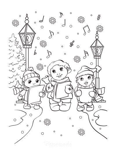 free printable winter holiday coloring pages