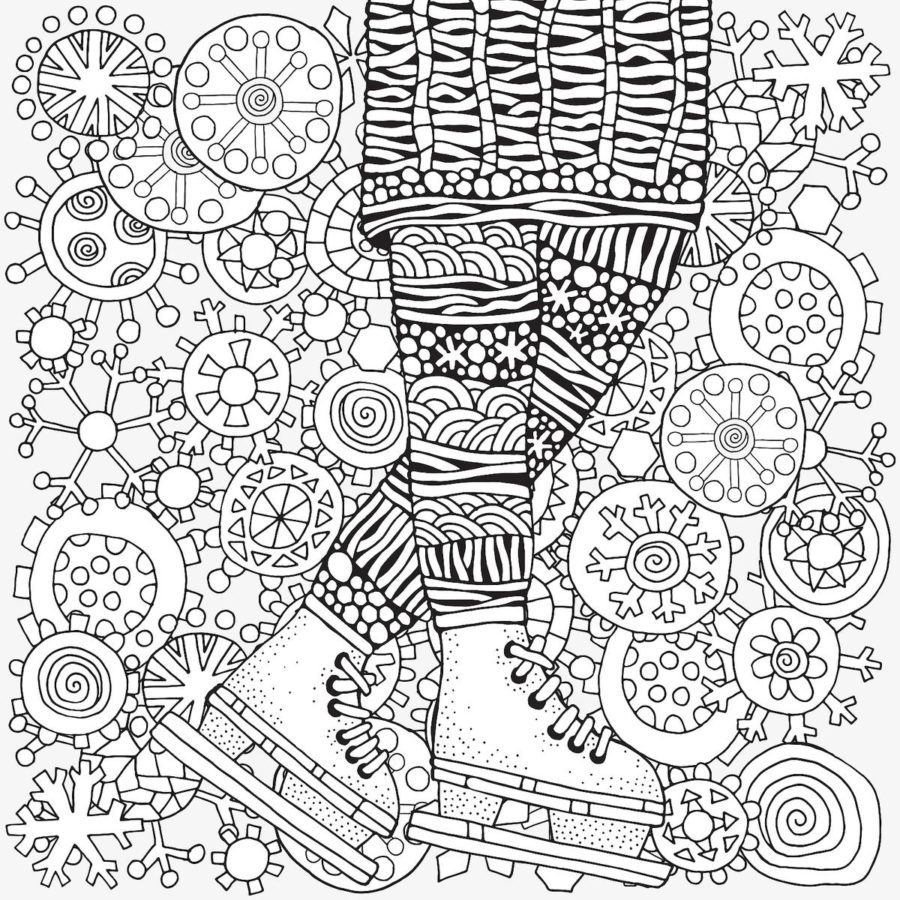 free printable winter scene coloring pages for adults
