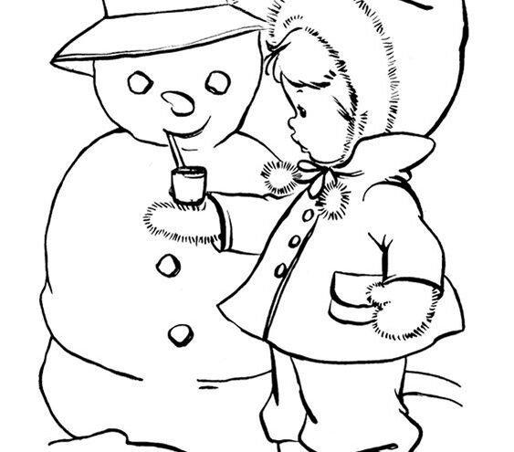 Free Whole Page Winter Coloring Pages