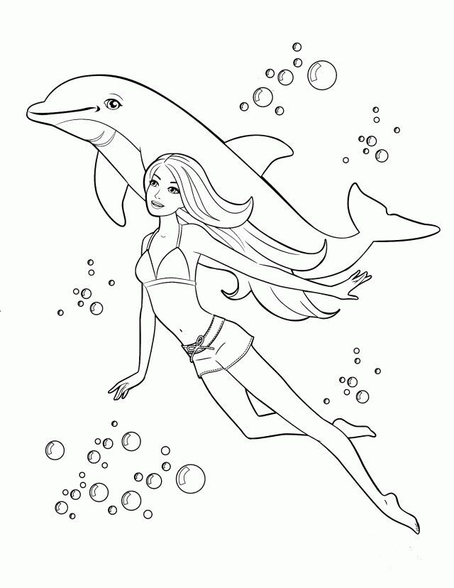 free willy book coloring pages about a girl swimming in the water