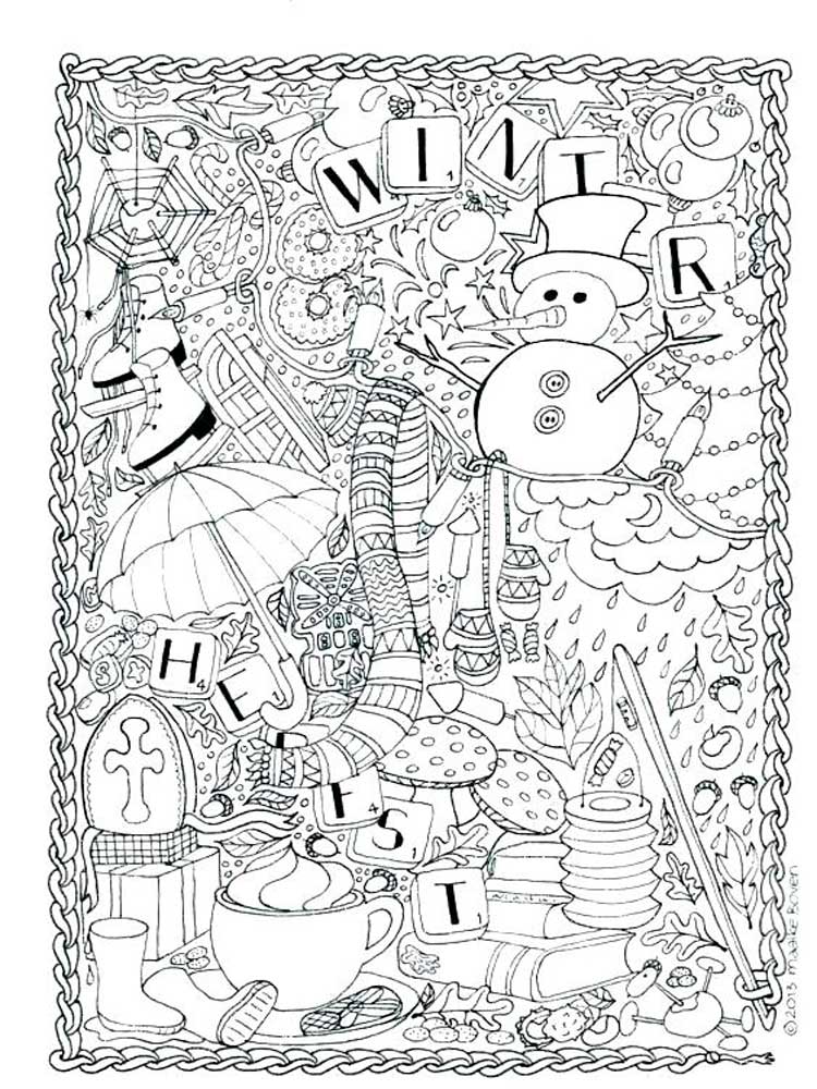 free winter coloring pages for adults