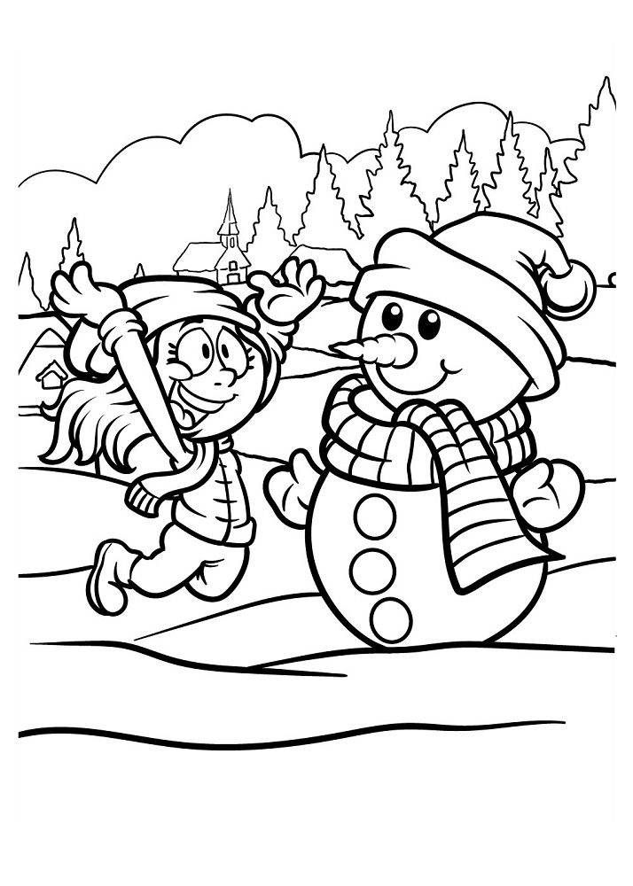 free winter coloring pages for kids