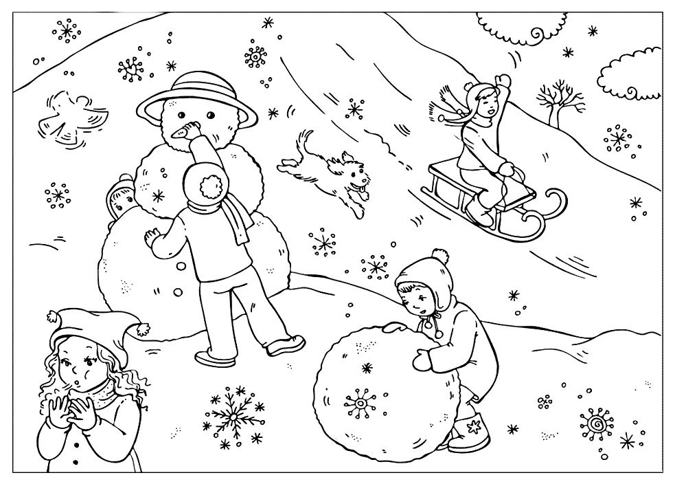 Free Winter Printable Coloring Pages Book For Kids 
