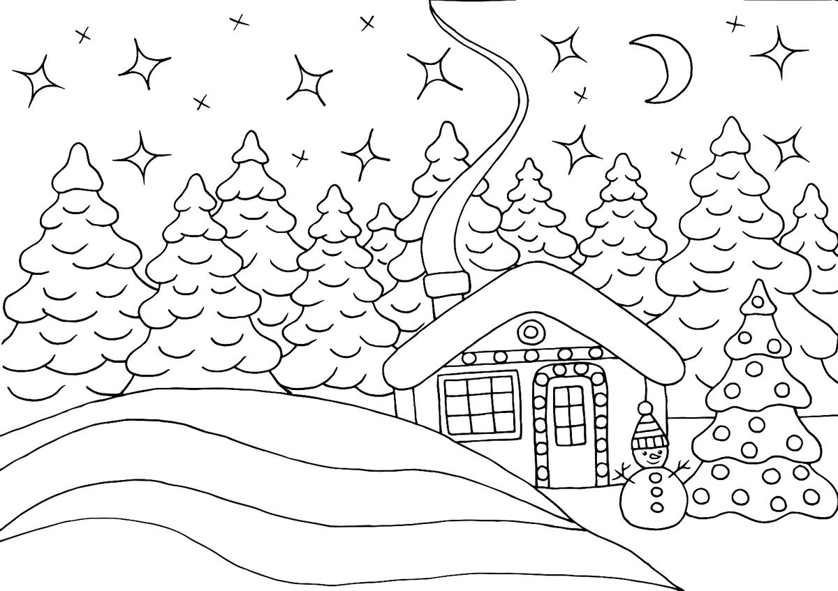 Free Winter Snow Coloring Pages Book For Kids 