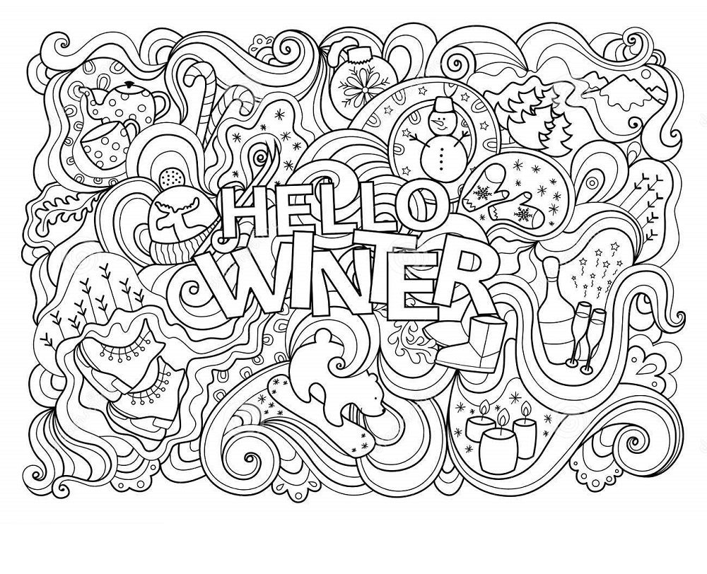 free winter themed coloring pages