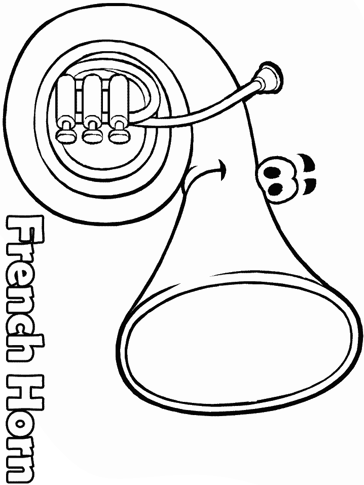 Frenchhorn Face Music Coloring Pages