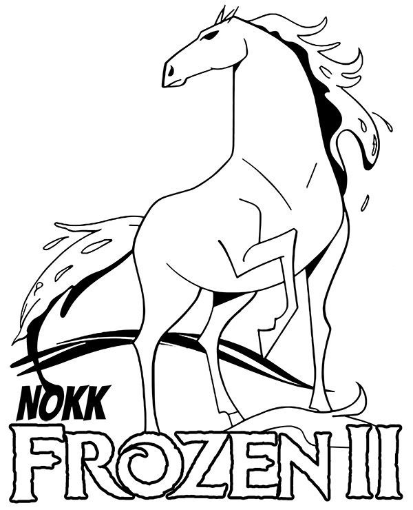 frozen 2 coloring pages water horse