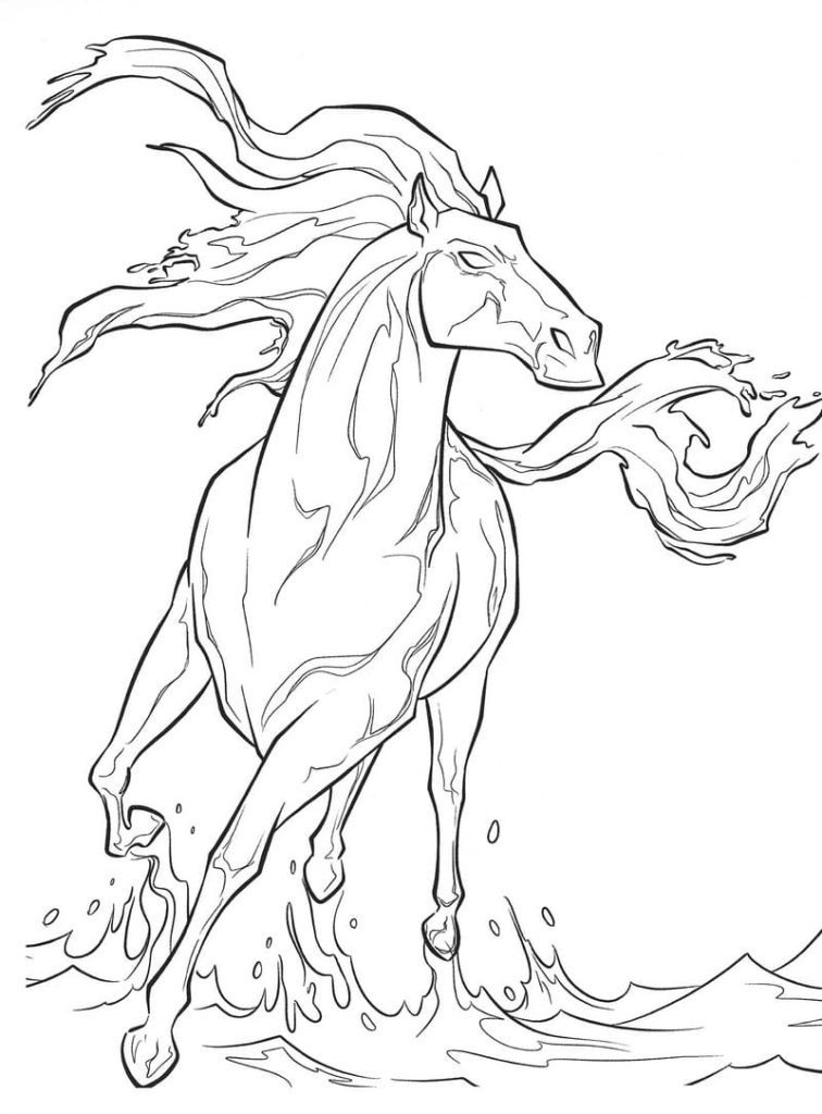 frozen 2 water horse coloring pages