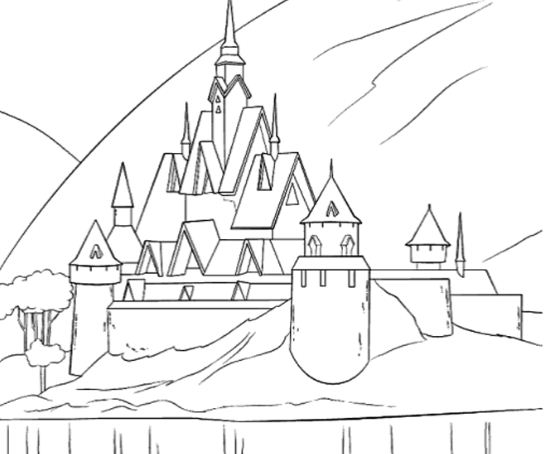 frozen castle coloring pages