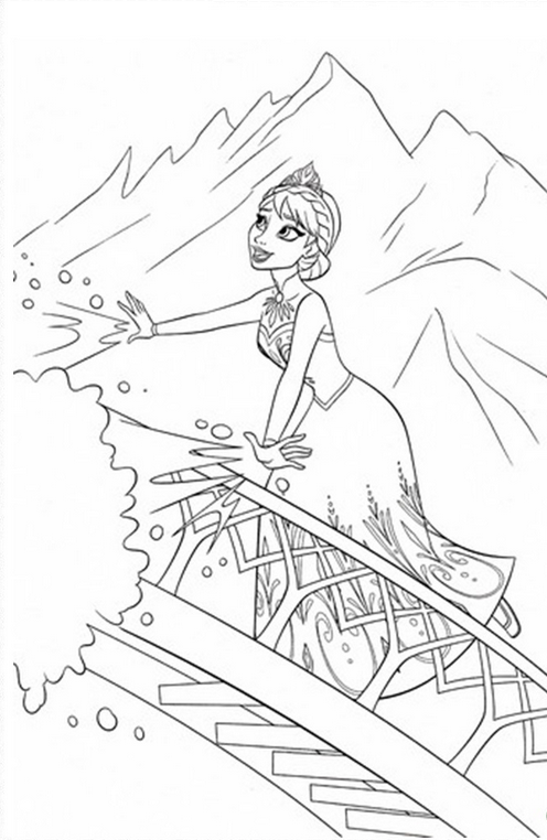 Frozen movie coloring page