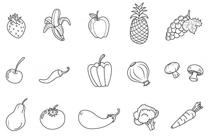 Fruit and Vegetable Coloring Pages