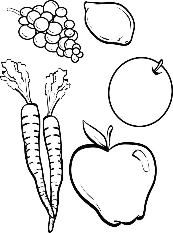 Fruits and Vegetables Coloring Page