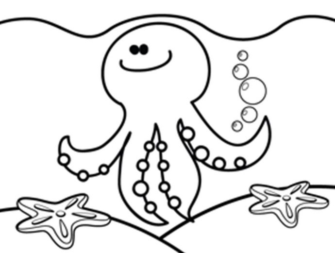 Fun octopus coloring page