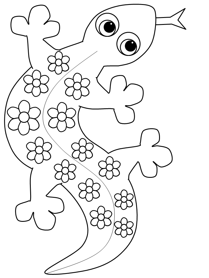 Gecko Animals Coloring Pages
