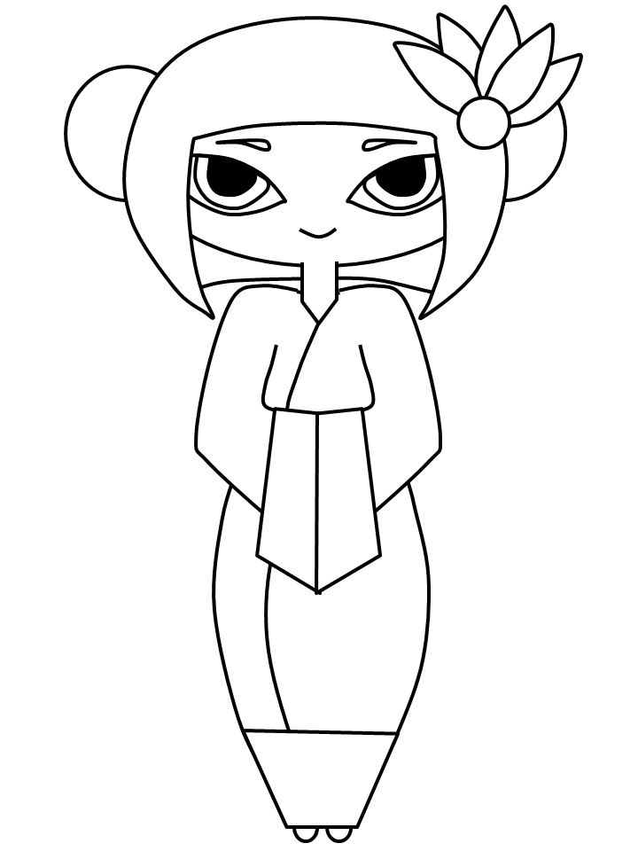 Geisha Japan Coloring Pages