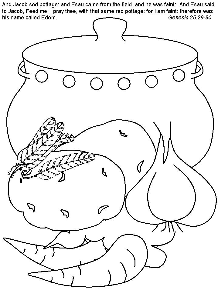 Printable Genesis 25:29 Bible Coloring Page