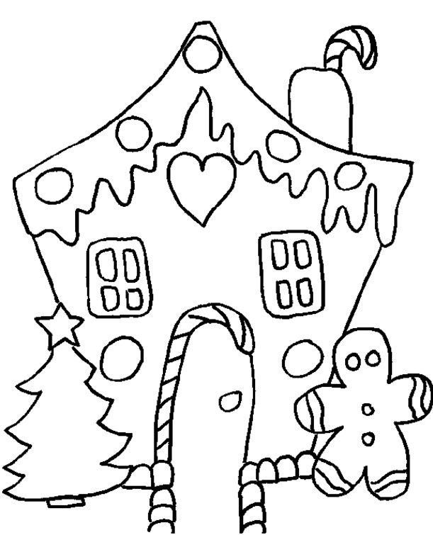 Gingerbread House Coloring Page