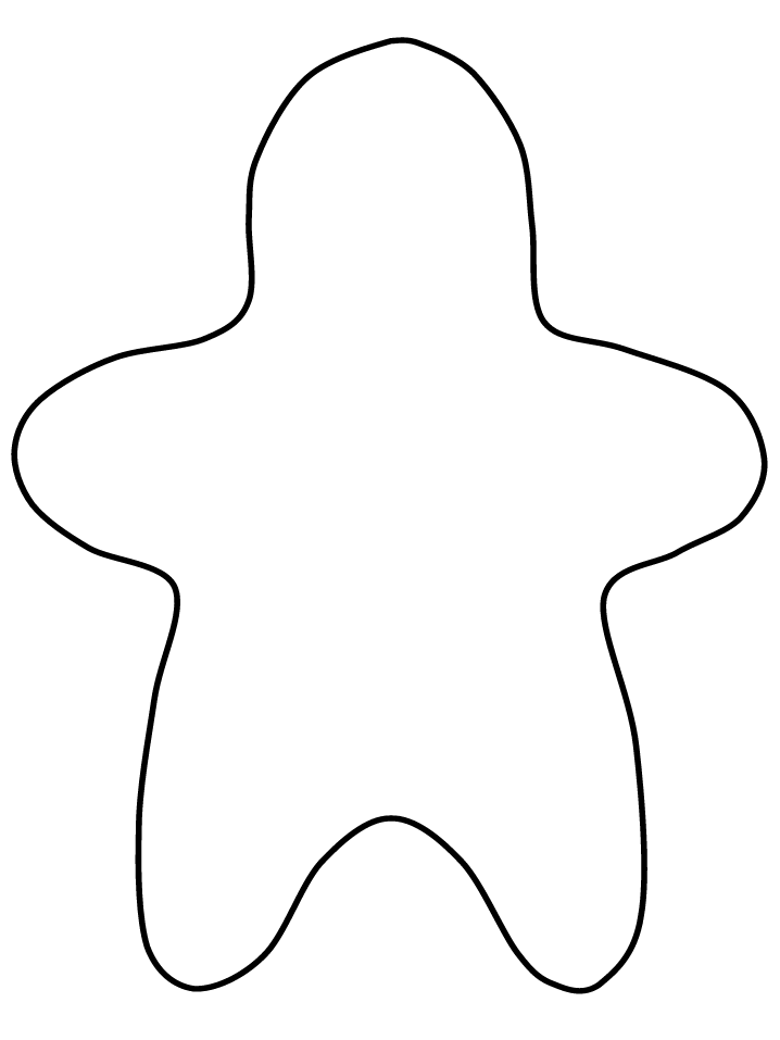 Blank gingerbread man coloring page