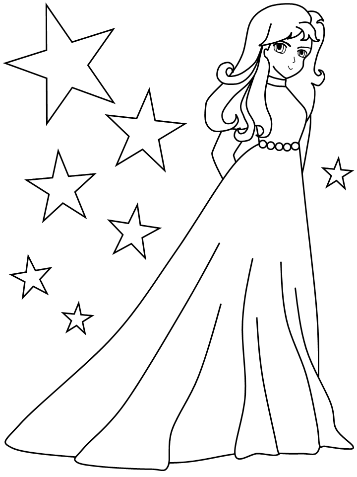 Charming Girl Coloring Page