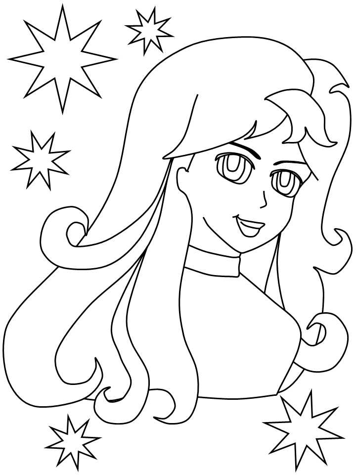 Charming Girl Coloring Pages Printable