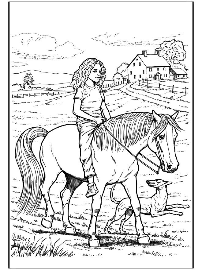 girl and horse coloring pages